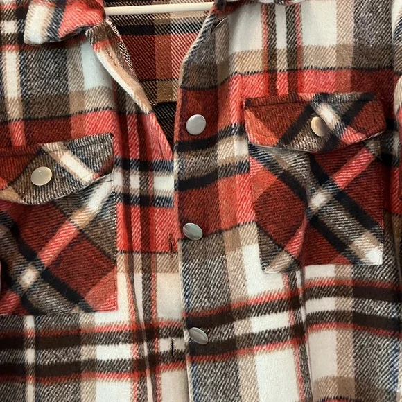 Plaid Button-Up Jacket - Picture 2 of 3